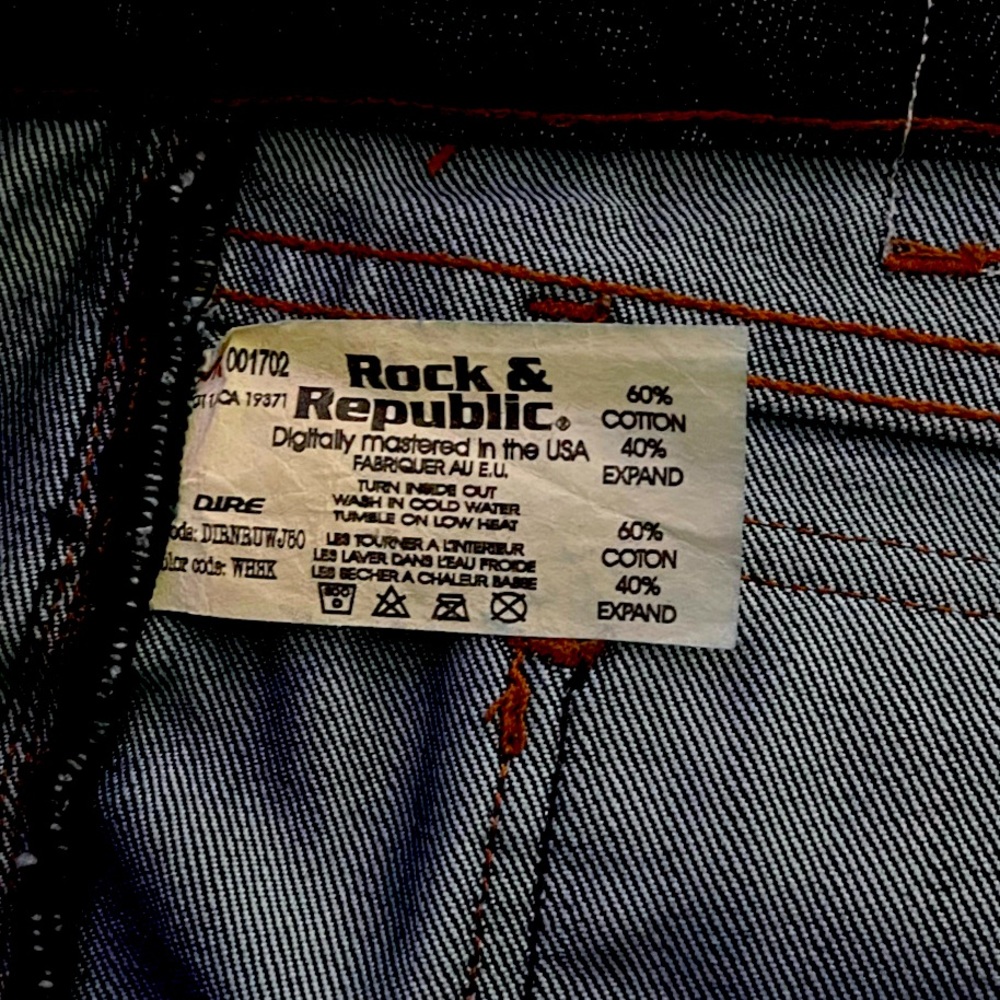 Rock & Republic Dark Wash Blue Jean Skirt Size 24 - Picture 6 of 7